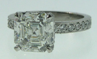 Style# So635 Asscher Cut w/ Pave Shank & Head